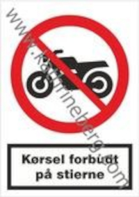 Kørsel forbudt på stierne