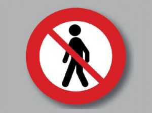 Premark fodgænger forbudt