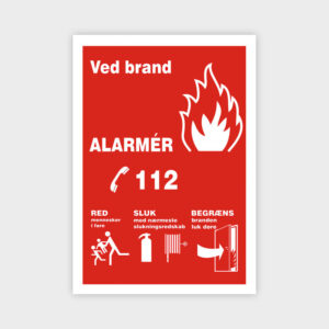 Ved brand alarmér 112